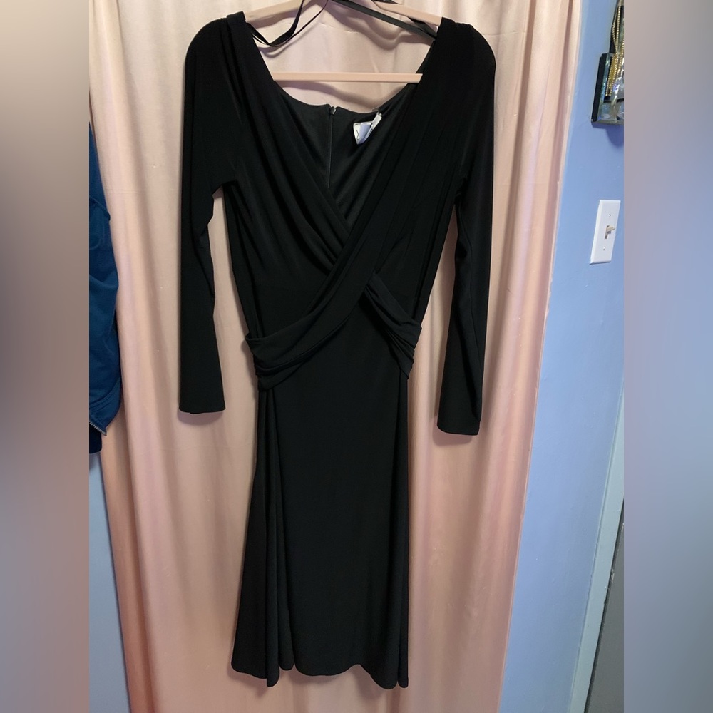 Joseph Ribkoff black long sleeve evening dress